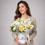 Композиция из роз и хризантем «Пломбир» — вид 2